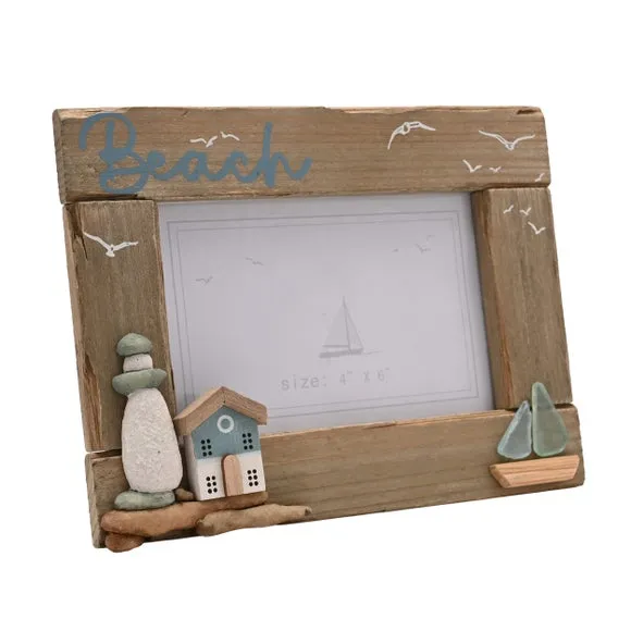 Love Life By The Sea Driftwood & Sea Glass Photo Frame 4
