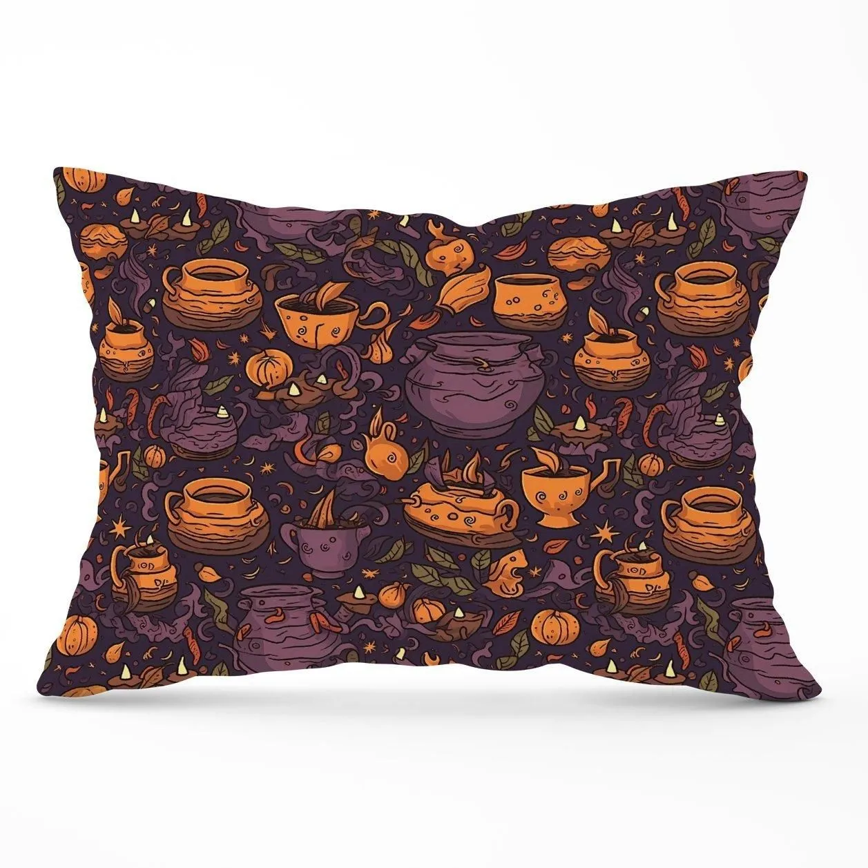 Warren Reed - Designer Wicked Witches Bubbling Cauldrons Cushions in Purple