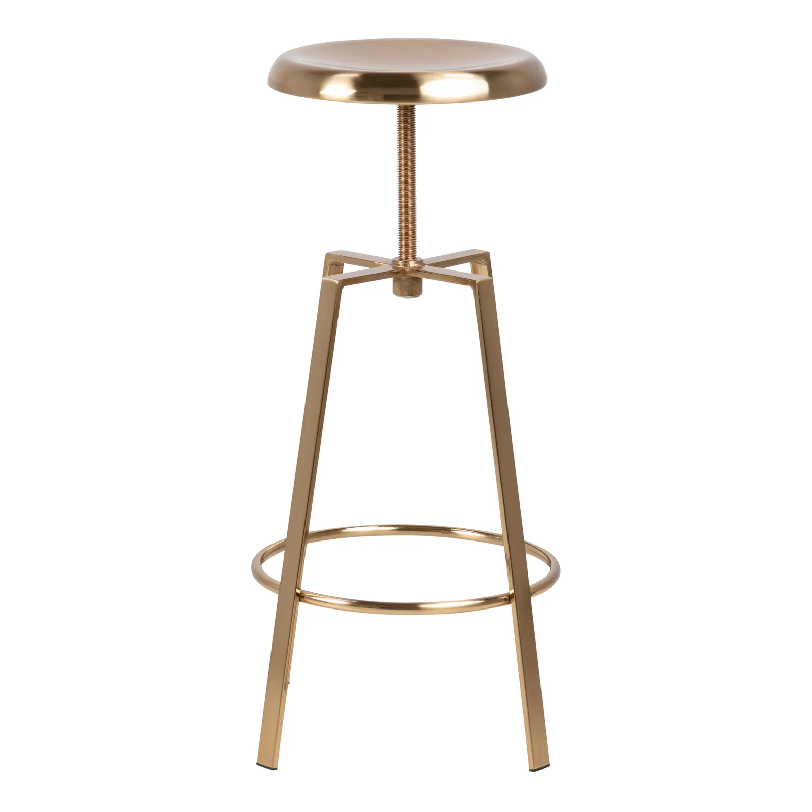 Furniture To Go Goose Bar Stool Without Back in Gold Brushed Steel With Adjustable Height 4