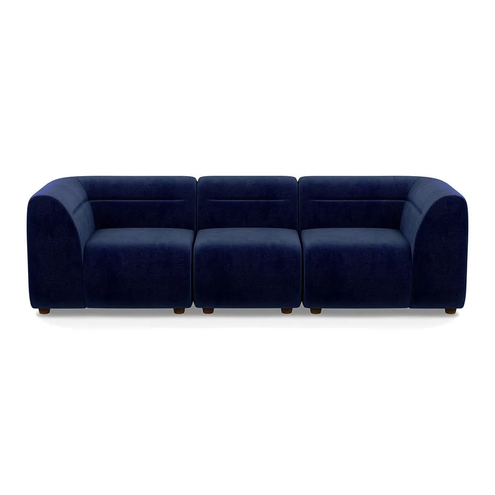 Heal's Lilli 3 Seater Sofa Smart Luxe Velvet Midnight Natural Beech Feet 1