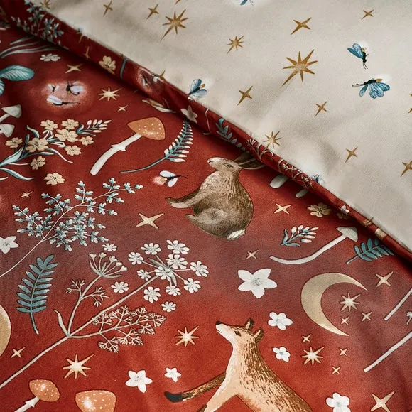 Catherine Lansfield Enchanted Twilight Animals Reversible Duvet Cover & Pillowcase Set 4