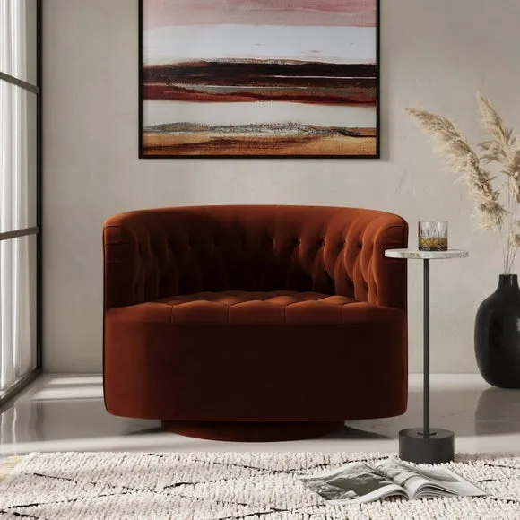 Elena Buttoned Swivel Chair 1