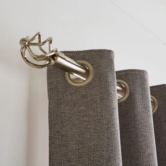 Caged Ball Extendable Metal Eyelet Curtain Pole 4