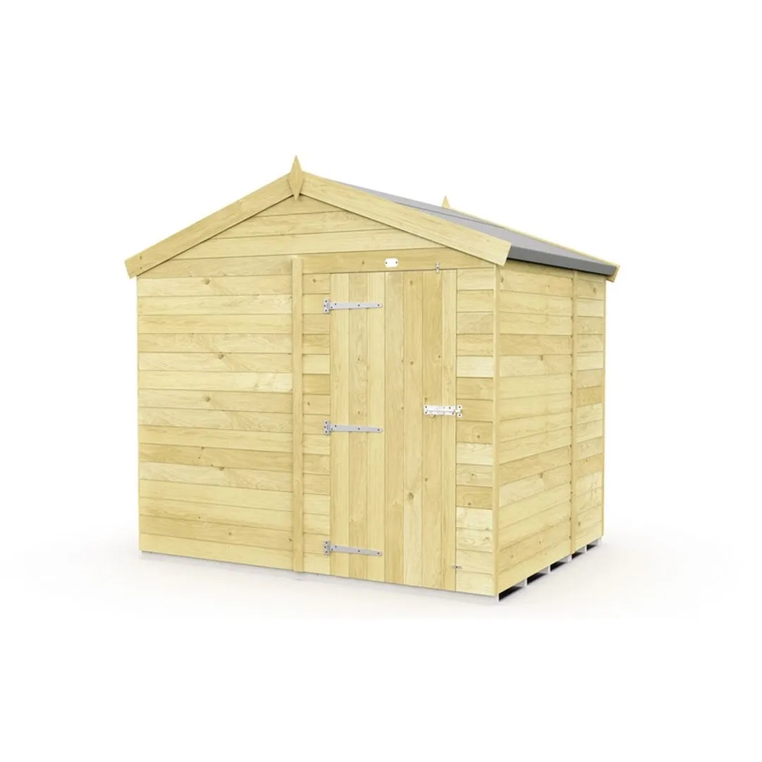 Buttercup Farm 8 x 5 Feet Apex Shed - Single Door W/O Windows - L158 x W231 x H217 cm in Brown