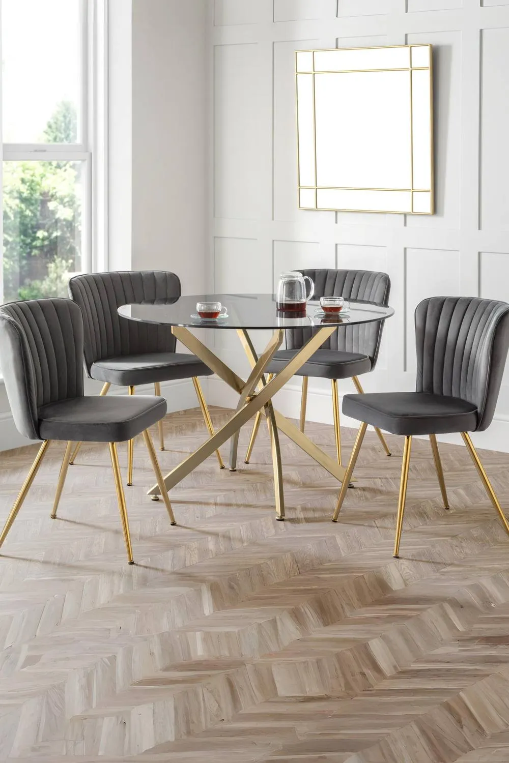 Julian Bowen Cannes Upholstered Dining Chair (Set of 2) in Grey 3