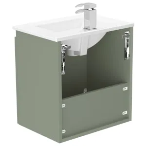 Newland Sage Green Slimline Basin Suspended Double Door Unit - 500mm 2