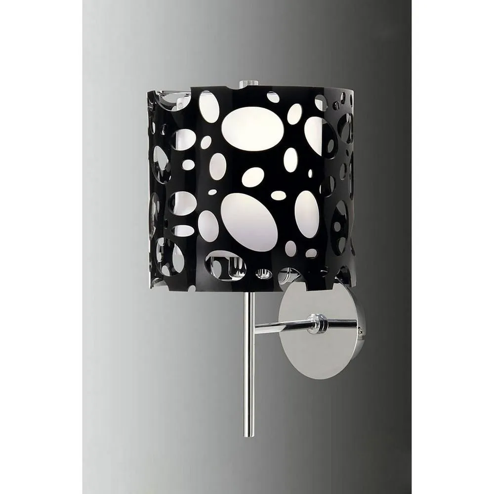 Netlighting Lupin Wall Lamp Gloss Black White Acrylic Chrome E27 CFL Included 2