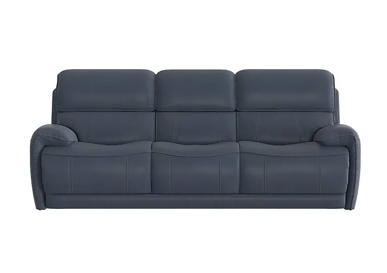 Link 3 Seater Leather Sofa - BV Ocean Blue