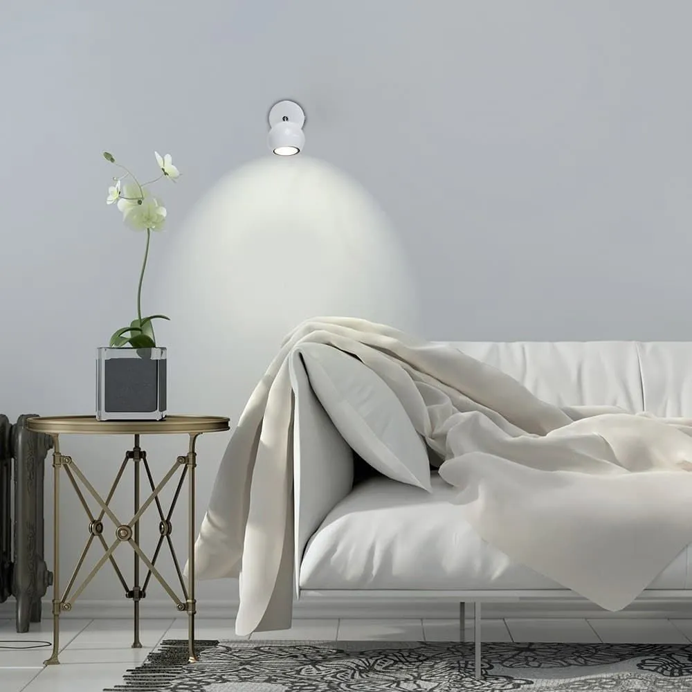 ValueLights Retro Eyeball Spotlight Pair of White Indoor Wall Spotlight 2