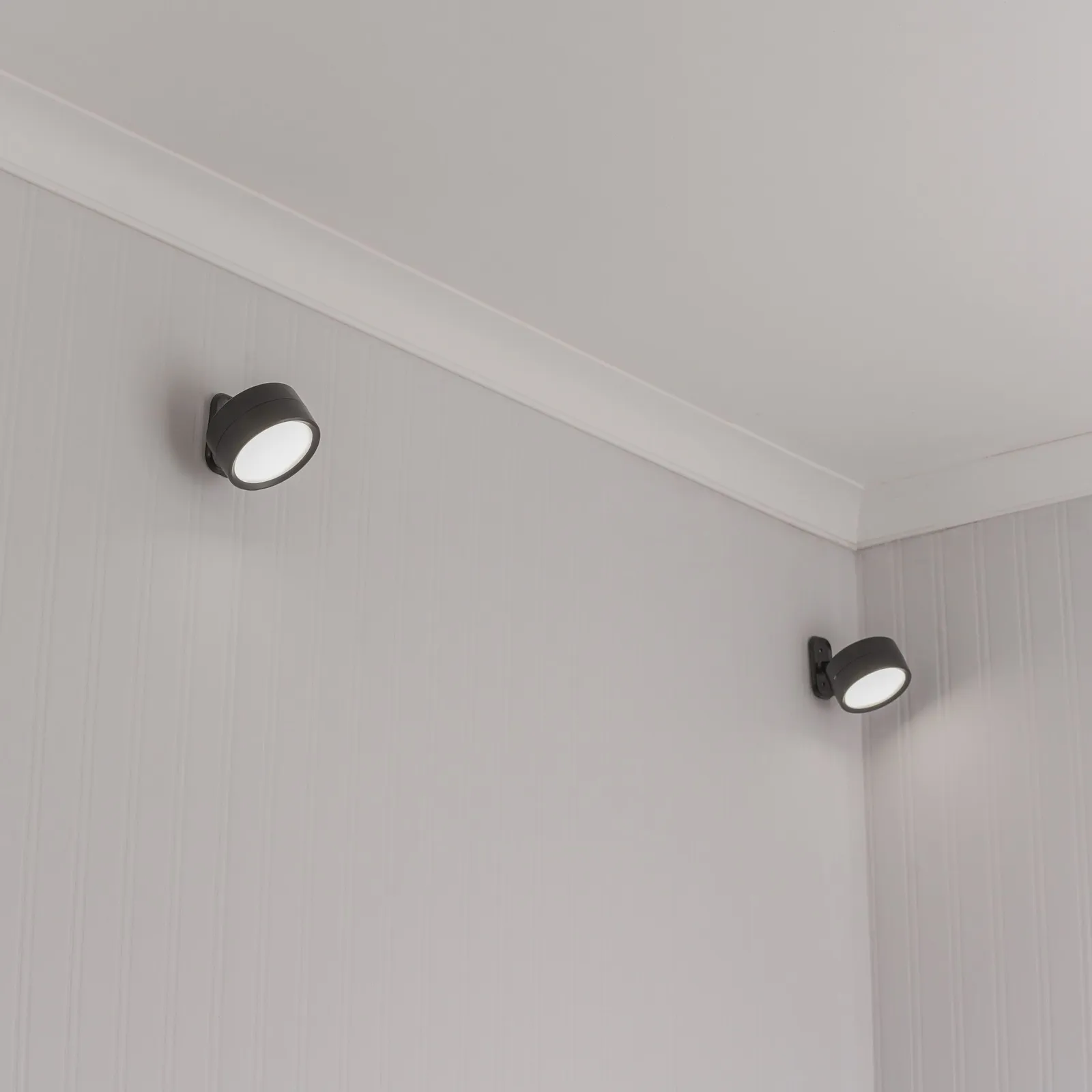 ValueLights Marshall Set of 2 Rechargeable Easy Fit 360 RGB Spotlight Light Fittings in Black