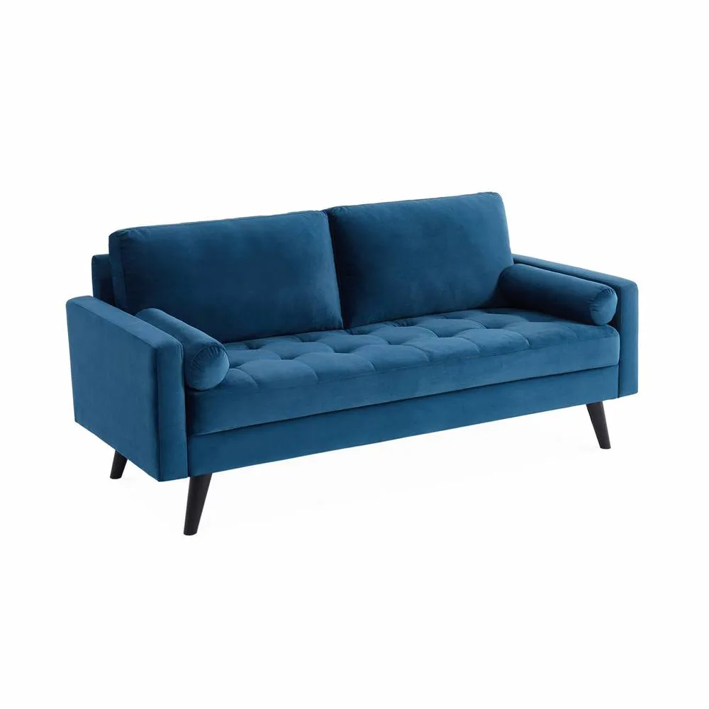 sweeek 3-seater fabric sofa with vintage style in Dark Blue 2