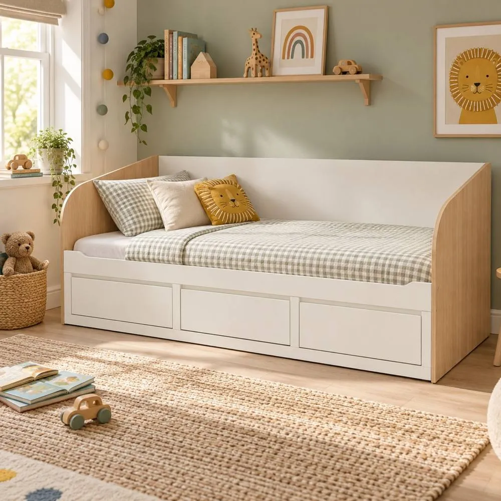 Nöa and Nani Noa & Nani Jasmine Day Bed with Pull-Out Storage Drawers in White 3