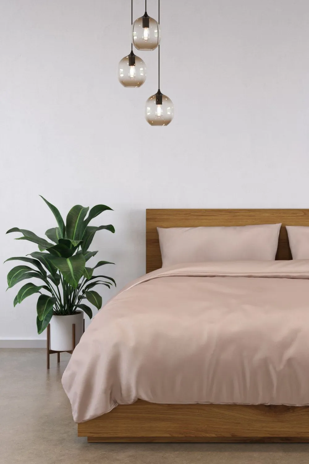 Panda London 100% Bamboo Complete Bedding Set in Dusty Pink 1
