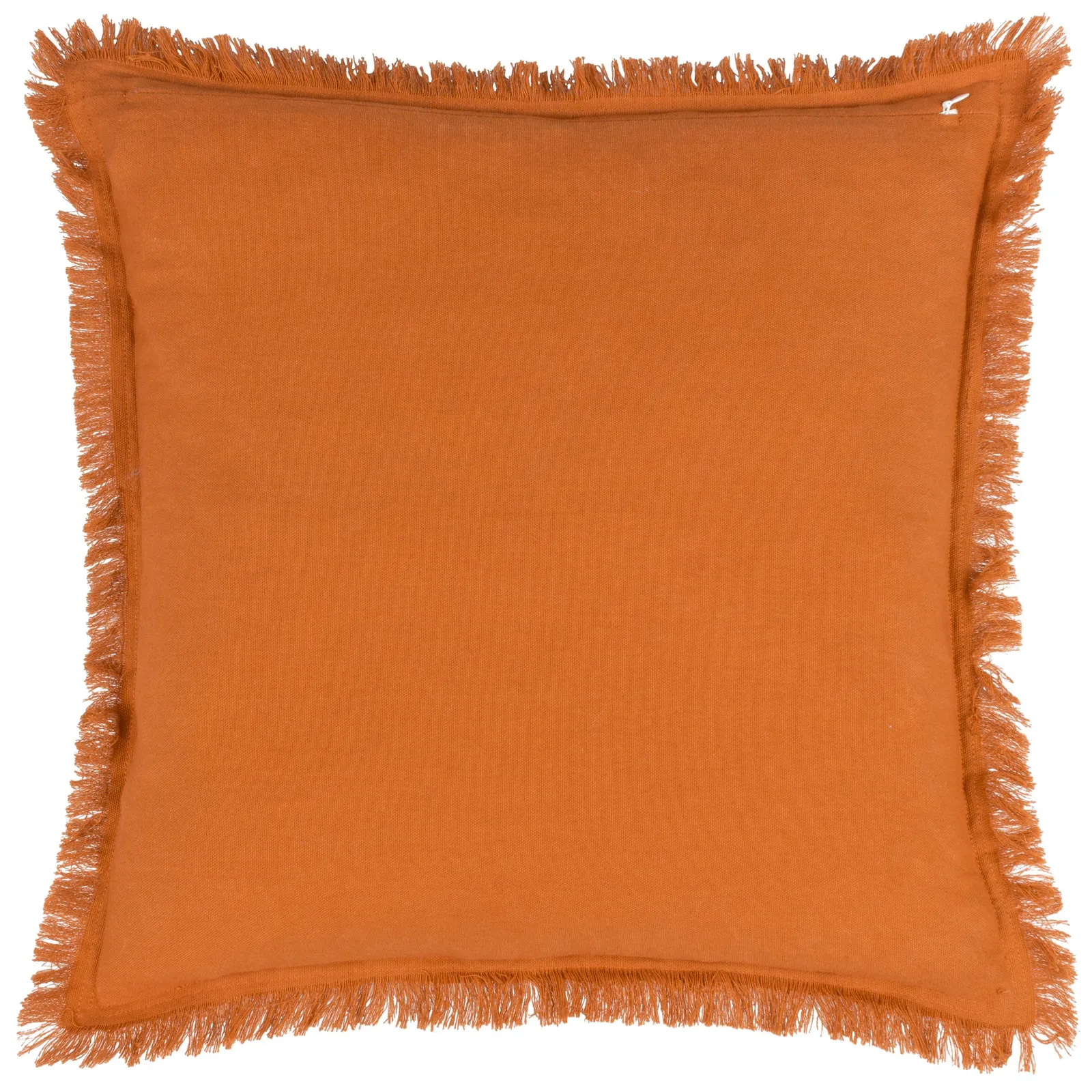 Yard Jaye 100% Cotton Velvet Fringed Cushion in Burnt Orange 3