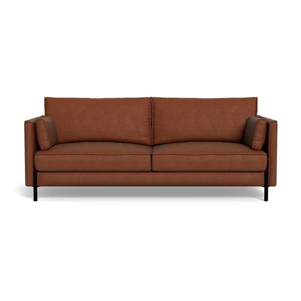 Heal's Tortona 3 Seater Sofa Smart Luxe Velvet Tawny Black Feet 1