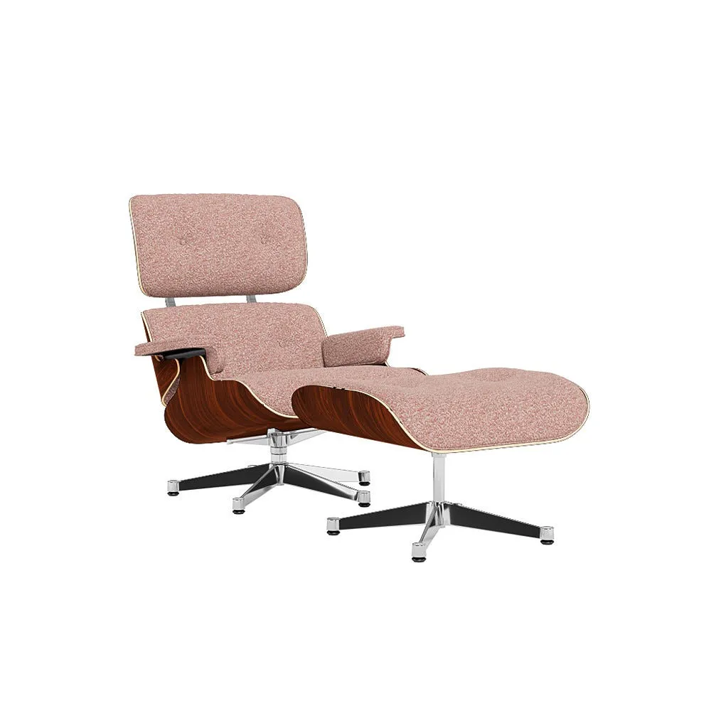 Vitra Eames Lounge Chair & Ottoman Santos Palisander Clas. Nubia 07 Ivory Peach Polished Black Base 05 1