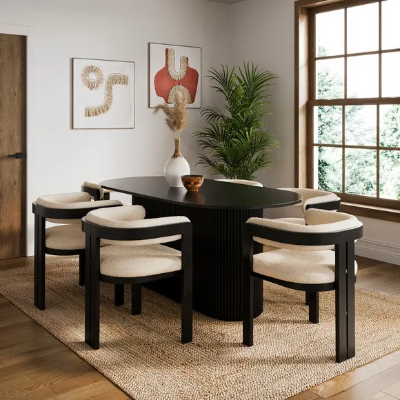 Amari 6 Seater Oval Dining Table, Oak