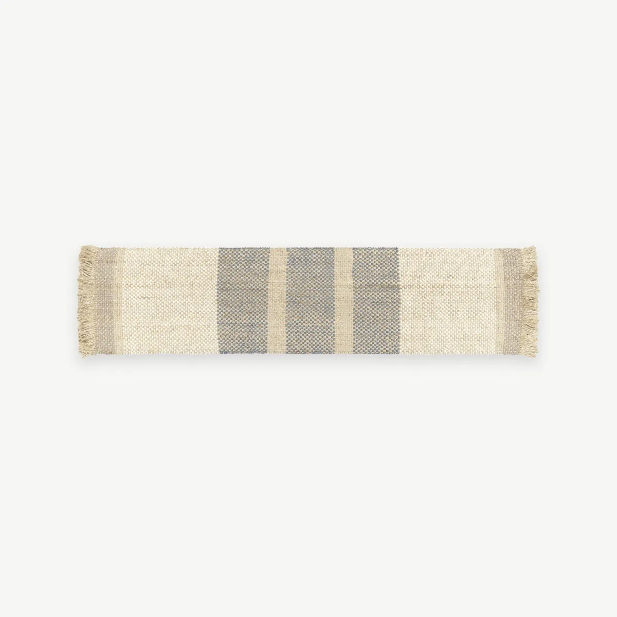 Varzea Jute Wool Runner 66 x 250cm, Natural/Blue