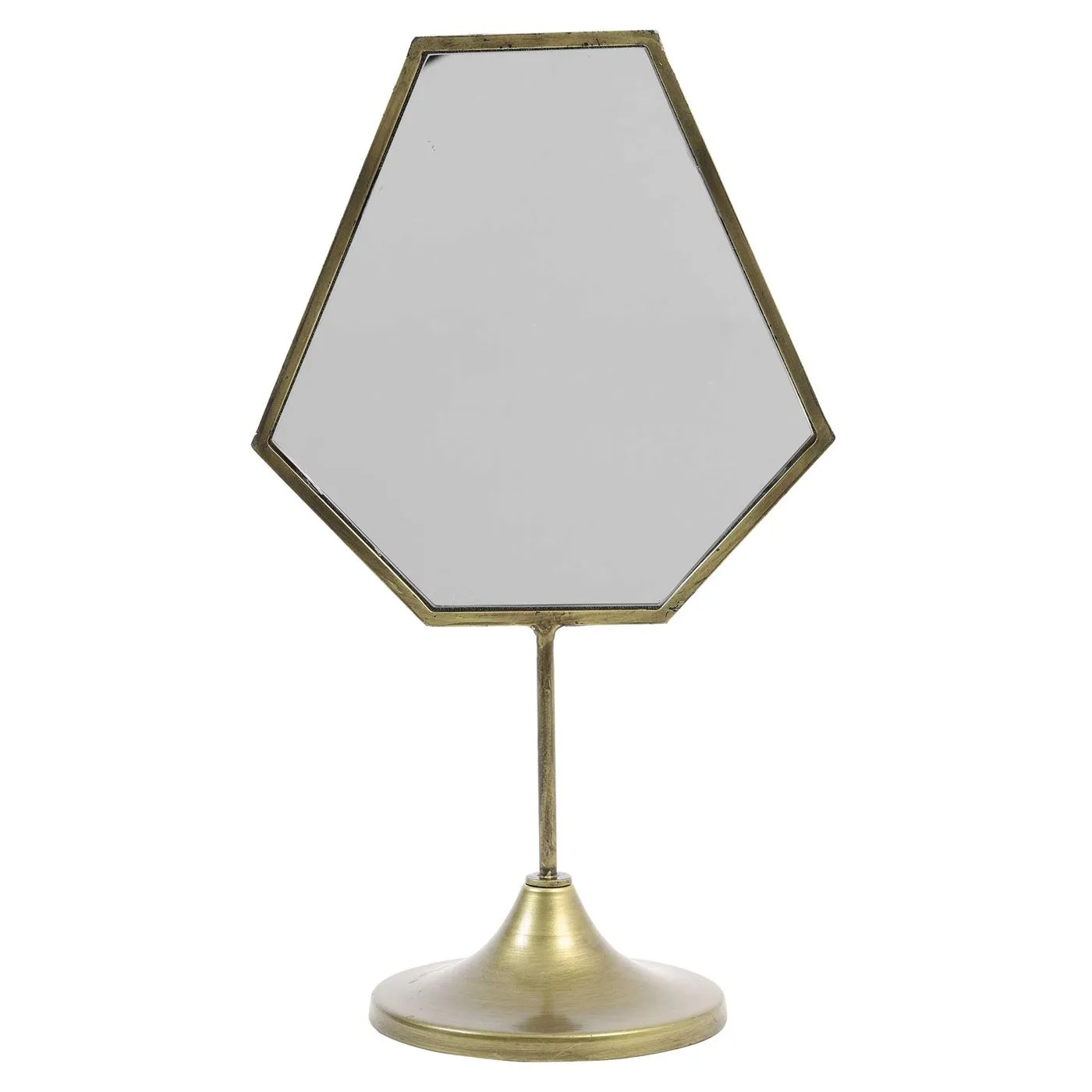 Antique Bronze Deco Mirror on Stand