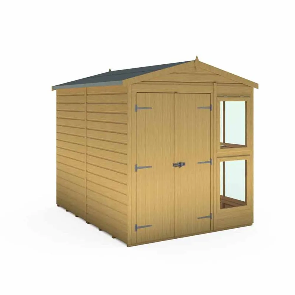 Shires Sun Hut 6 x 8 Feet Potting Shed - L238 x W185.8 x H214.6 cm in Brown 2