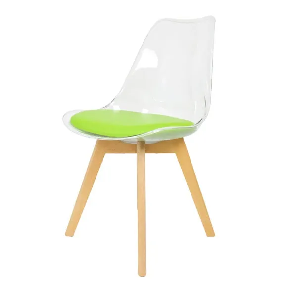 Fusion Living Soho Clear Plastic Dining Chair with Squared Legs 2