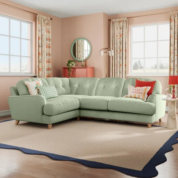 Martha Vintage Velvet Full Corner Sofa 1