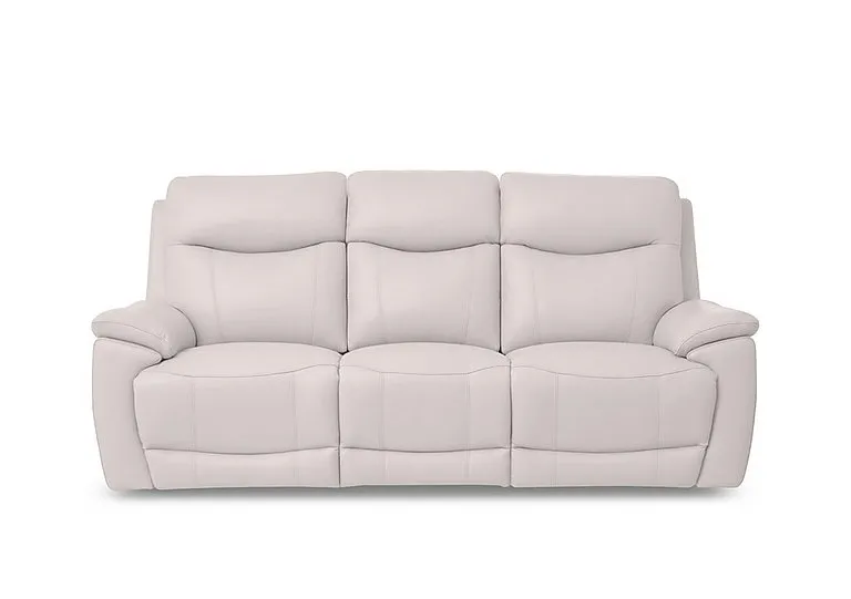 Sloane 3 Seater 3 Cushion Leather Sofa - Cotton - Sofas and Armchairs - In Time for Christmas