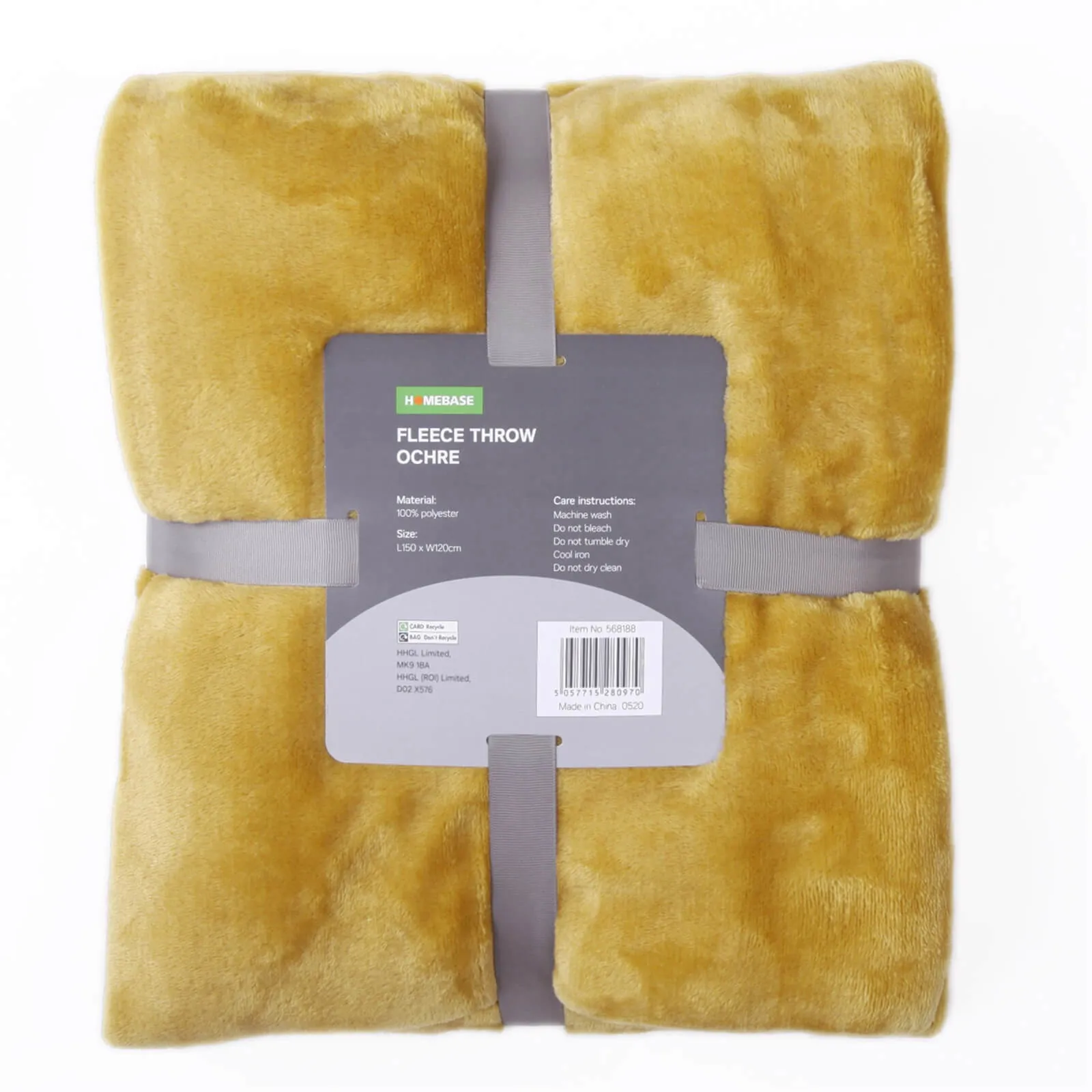 Fleece Throw - Ochre - 120x150cm