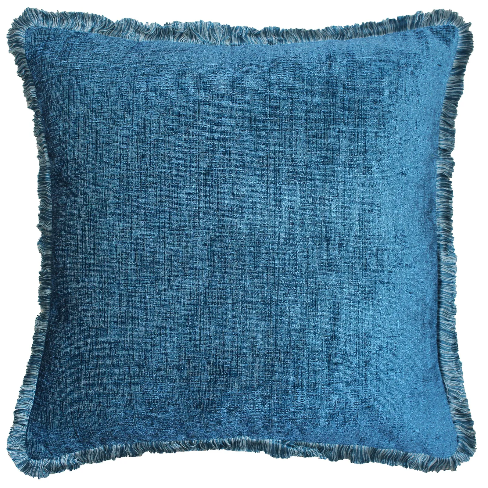 Paoletti Astbury Chenille Fringed Cushion in Teal
