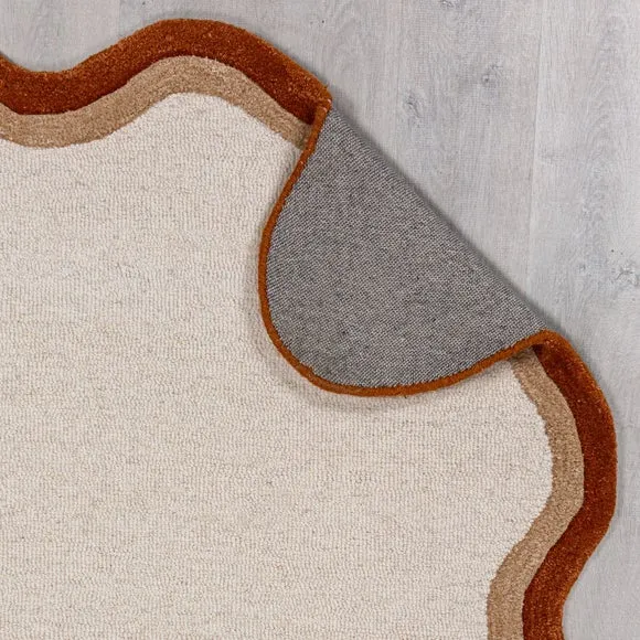 Azure Wave Border Wool Rug 3