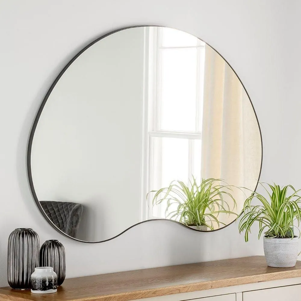 Yearn Mirrors Large Pebble Mirror black 111x81cm 2