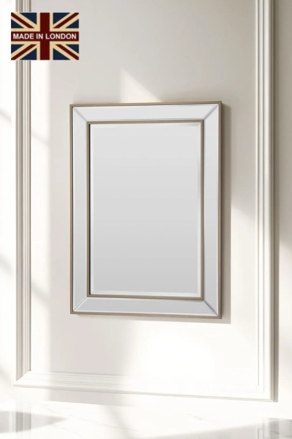 Yearn Mirrors Angled Wall Mirror Brass 64.5x78cm in Metallic Gold