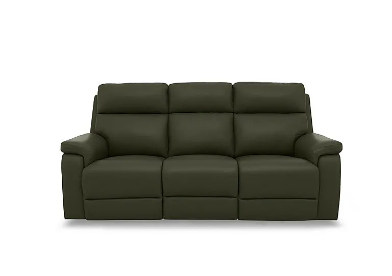Raven Leather 3 Seater Sofa - Oslo Pine