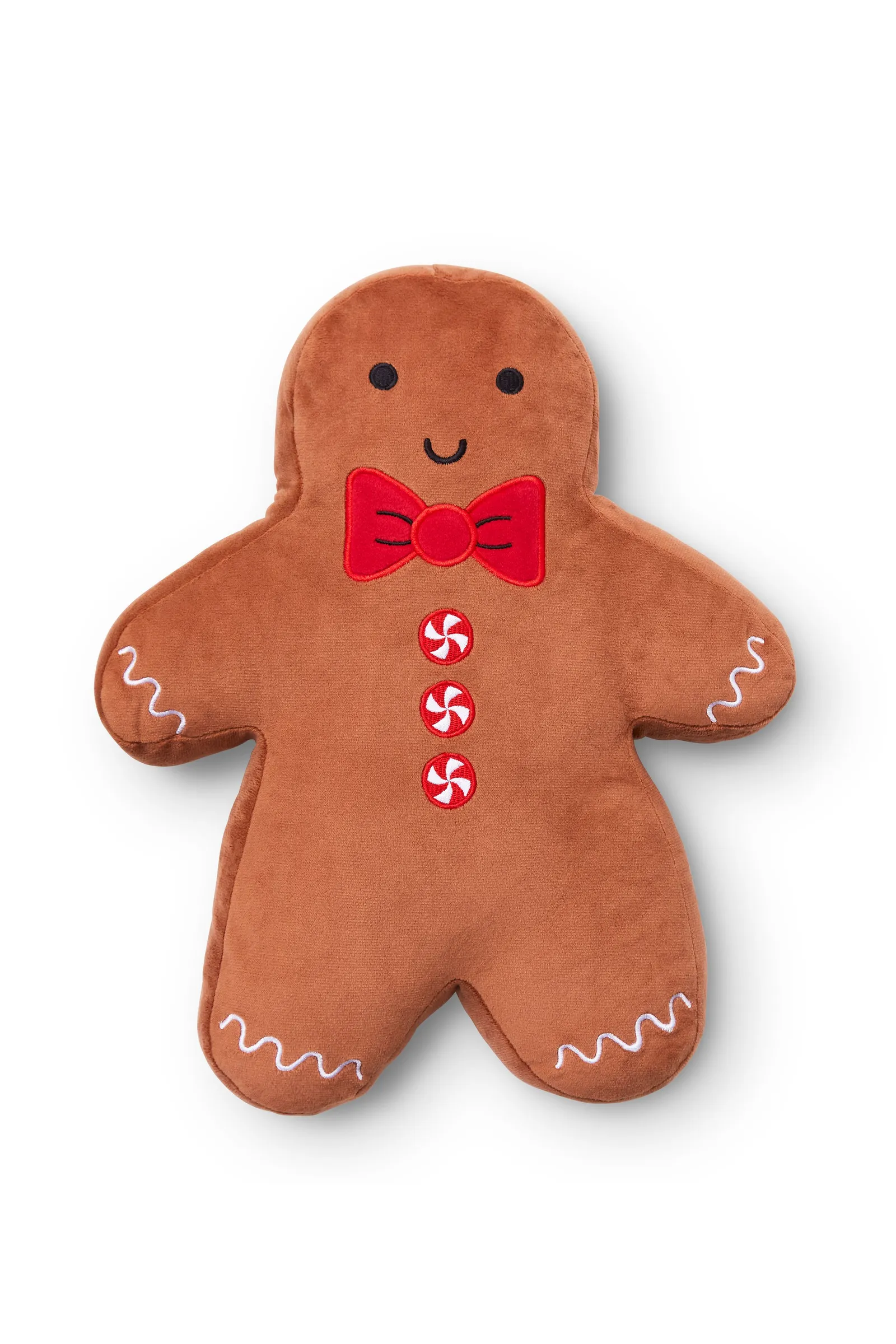 Catherine Lansfield 'Christmas Gingerbread' 3D Shaped Cushion in Brown 3