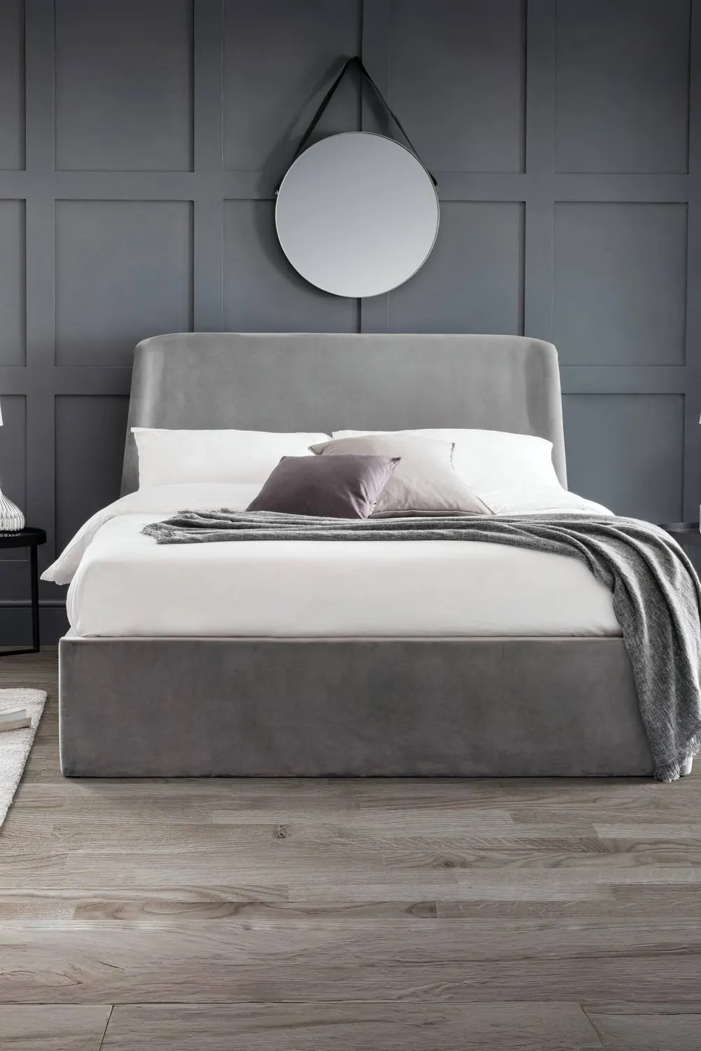 Julian Bowen Frida Upholstered Ottoman Storage Bed in Grey