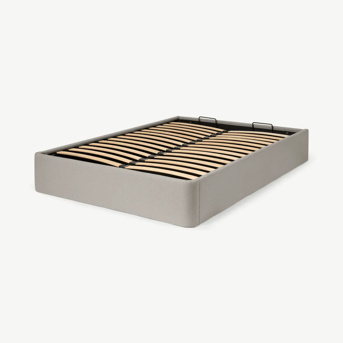 Vana King Size Ottoman Storage Platform Bed, Salcombe Beige