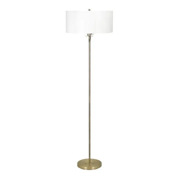 Pacific Lifestyle Seraphine Matt Antique Brass Faux Silk Scallop Shaded Floor Lamp 4