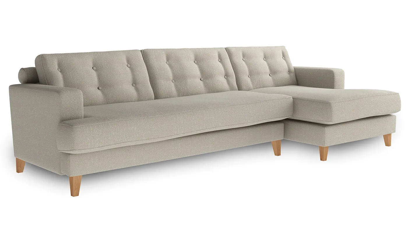 Heal's Mistral Right Hand Corner Sofa Texture Limestone Natural Feet