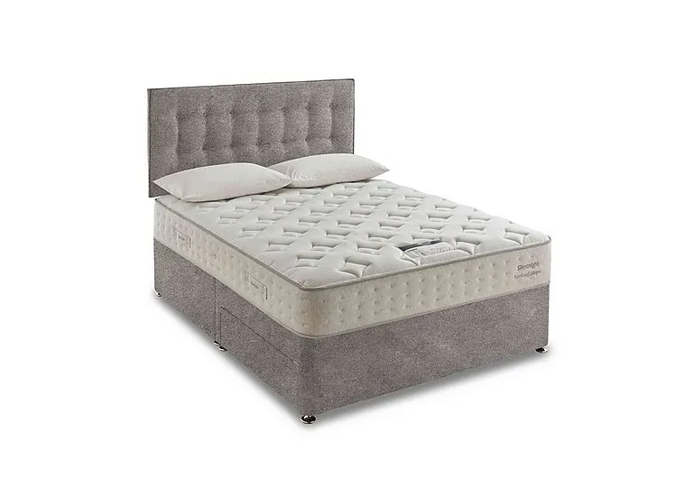 Revitalise Refresh 800 Divan Set - Double - Tweed Woven Pebble - Bedroom Furniture