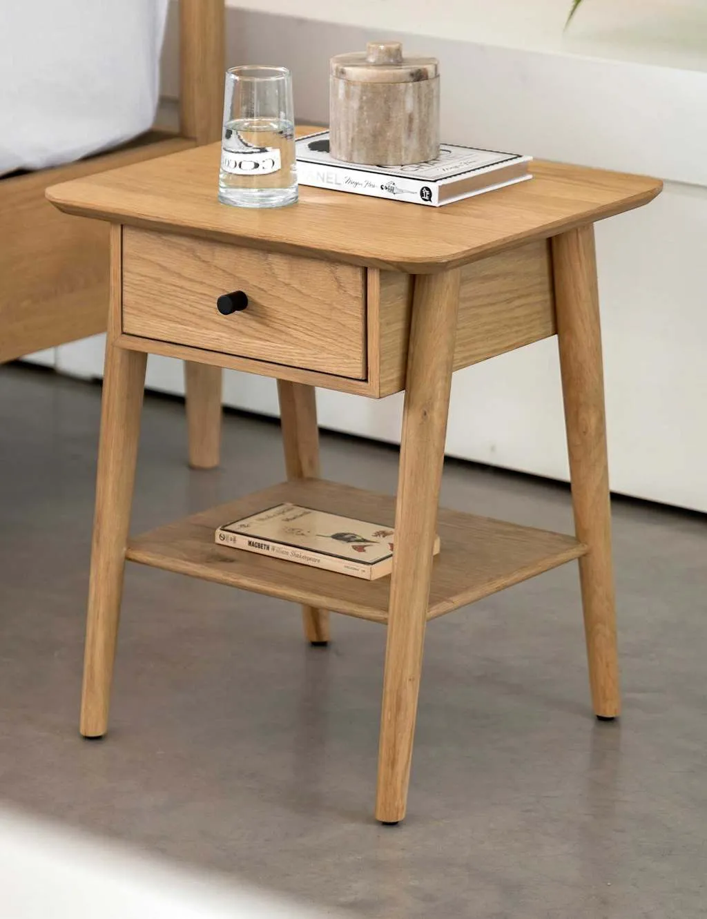 Gallery Direct Hatfield Oak 1 Drawer Bedside Table Natural