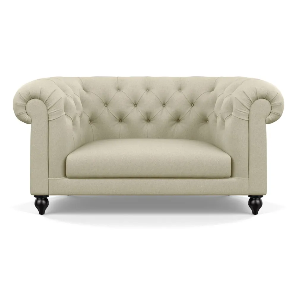Heal's Fitzrovia Loveseat Cotton Grain Black Feet
