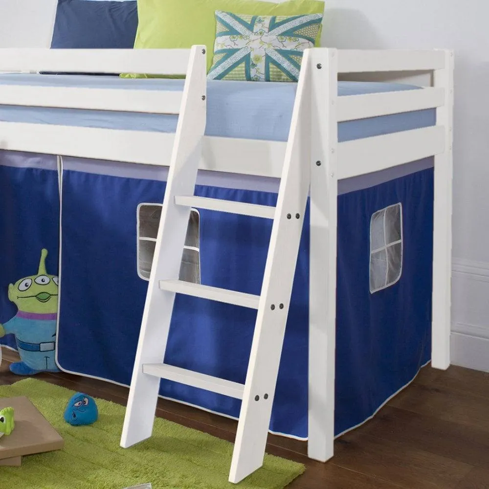 Nöa and Nani Moro Cabin Bed Midsleeper with Pullout Desk & Blue Tent in White 3
