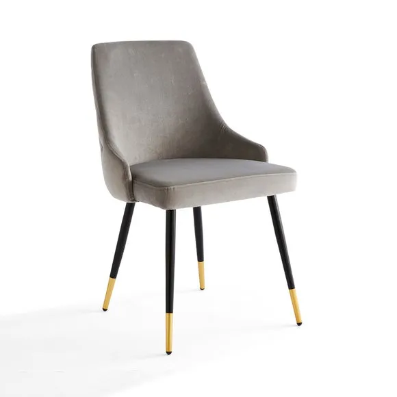 Ariana Set of 4 Grey Dining Chairs Velvet 6