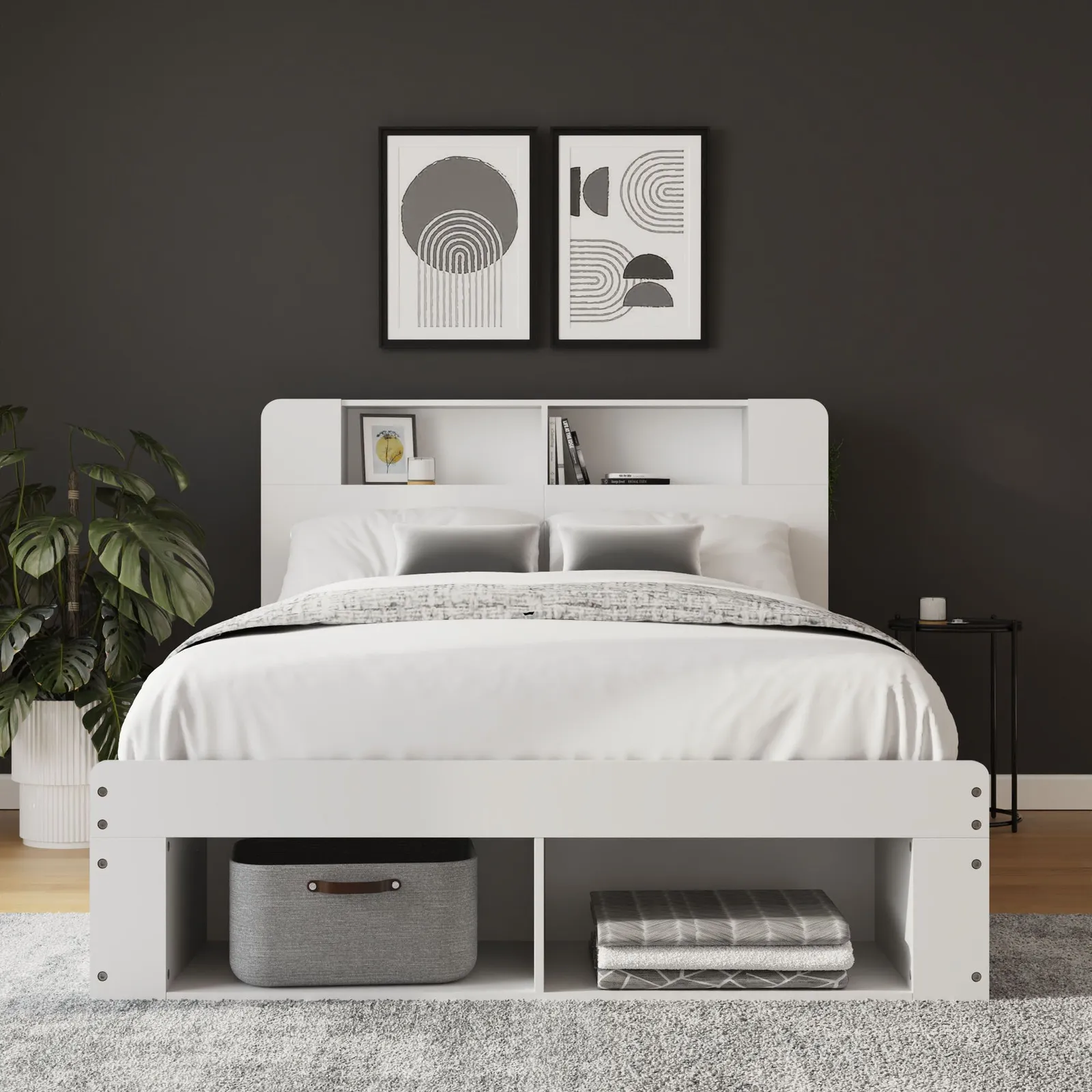 GFW Anya Integrated Storage Ottoman in White