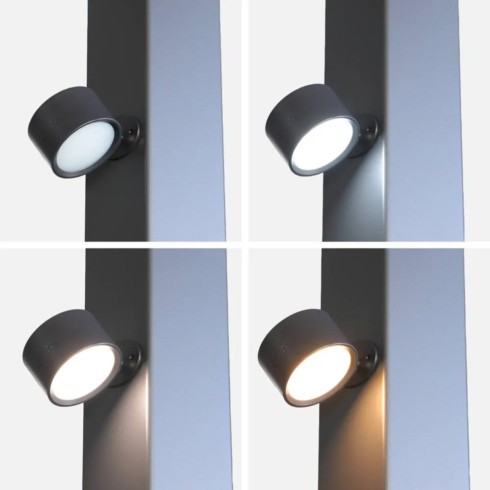sweeek Set of 2 rechargeable lamps for a louvered pergola in Dark Grey 2