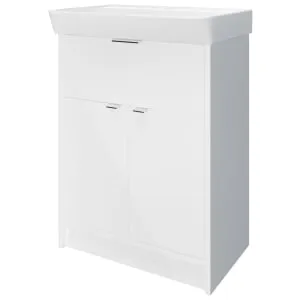 Wickes Nova Matt White Freestanding Vanity Unit & Easton Basin - 835 x 600mm