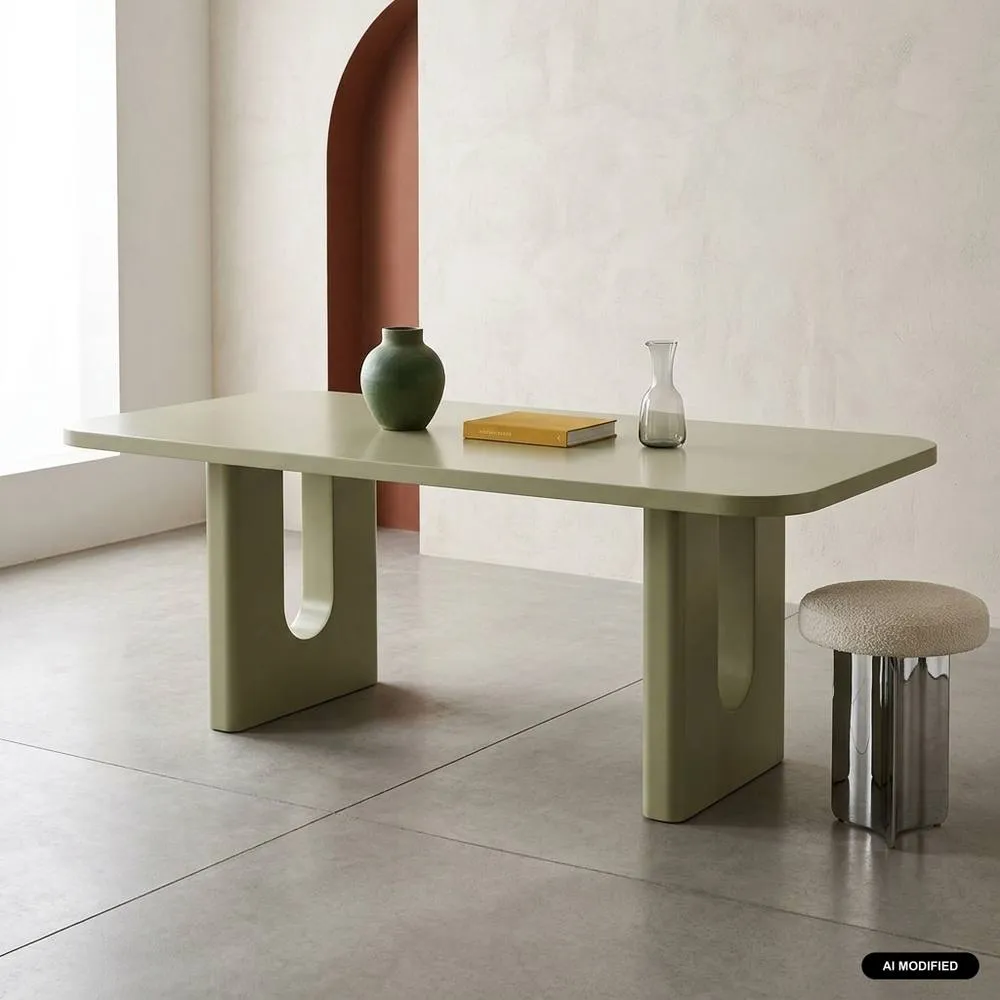 sweeek Matte finish dining table seats 8 in Green
