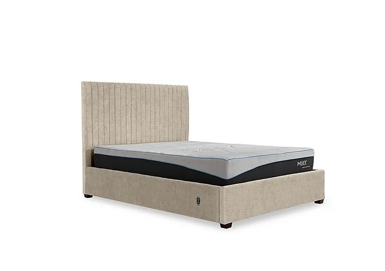 Sam 133cm Headboard Electric Ottoman Bed Frame - Double - Kashmir Chalk