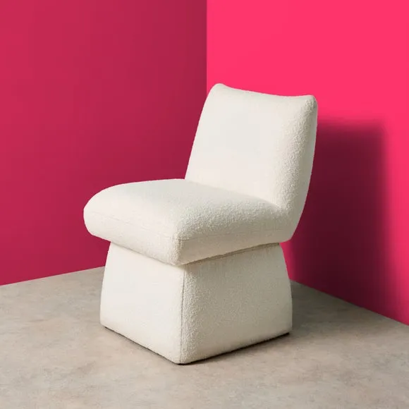 Yinka Ilori Swivel Dining Chair, Ivory Boucle
