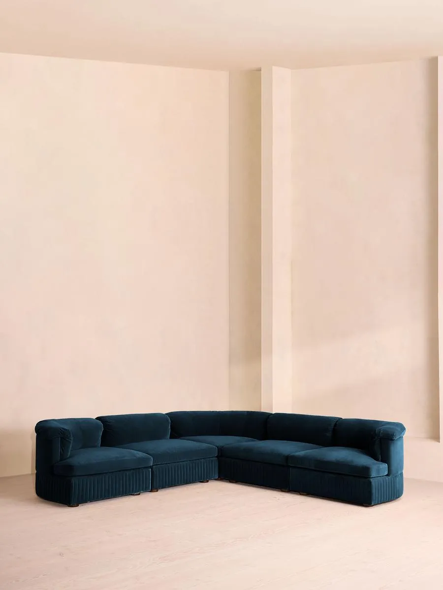 Oona Modular Sofa, Corner Sofa, Velvet Royal Blue